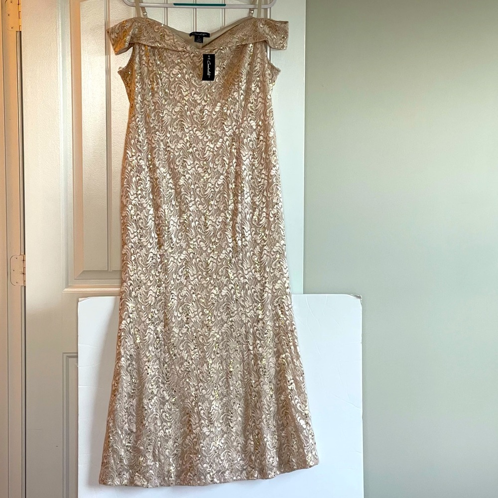 Candalite Women Plus Size Formal Dress Gold Sequin Dress Wedding Pro…